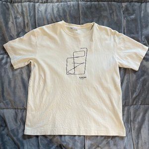 Zara Cream "Floating Thought" Tee - Mens Large